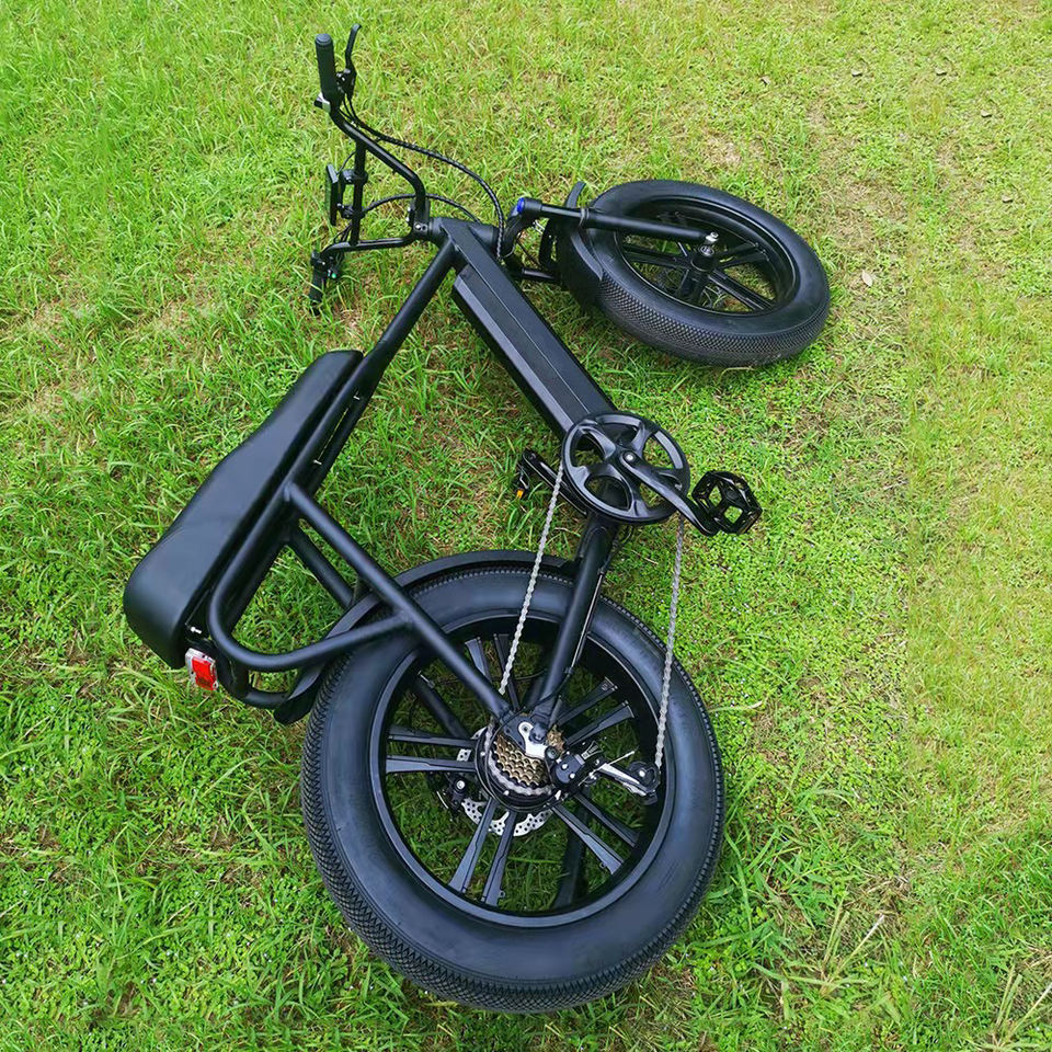 Bicicleta eléctrica Retro Vintage de alta potencia de 48V y 500W para adultos de 20 pulgadas, bicicleta eléctrica de montaña con neumáticos gruesos que absorben los golpes