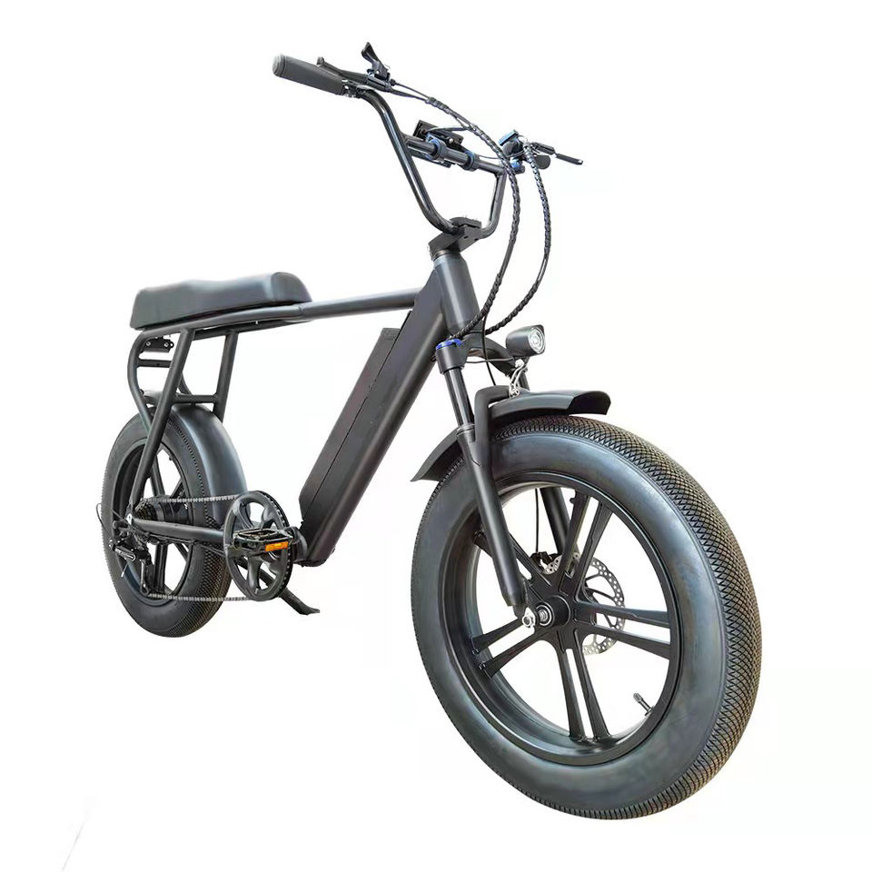 Bicicleta eléctrica Retro Vintage de alta potencia de 48V y 500W para adultos de 20 pulgadas, bicicleta eléctrica de montaña con neumáticos gruesos que absorben los golpes