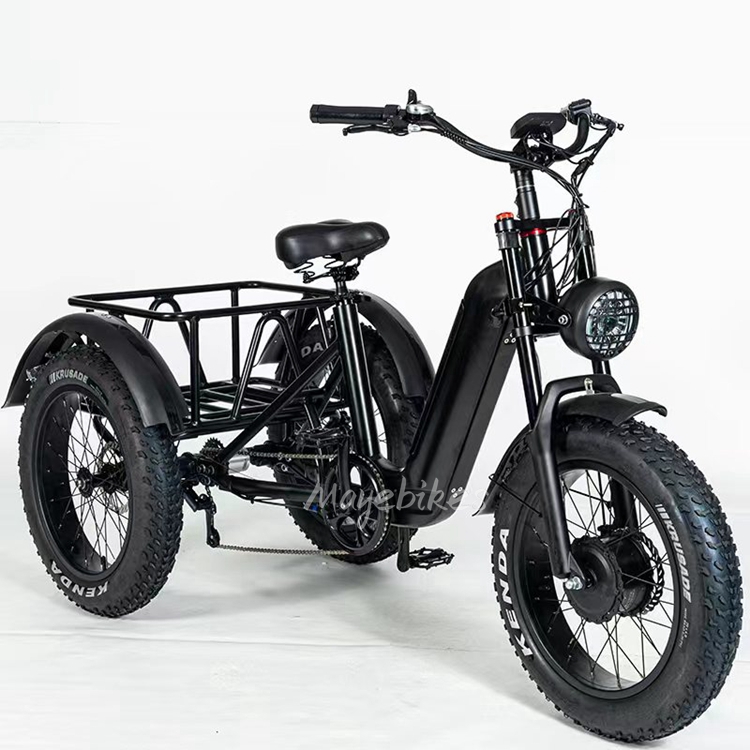 20 'x4.0 ebike 3 ruedas fat tire 48v 500w bicicleta eléctrica triciclo 25 km / h velocidad con marco interior cuerpo batería