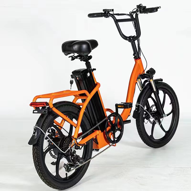Nuevo color 48v 350w Bicicleta eléctrica 20 '* 2.125 Bicicleta eléctrica plegable Eje trasero Velocidad del motor 45 km / h Con puerto de carga USB para mujer